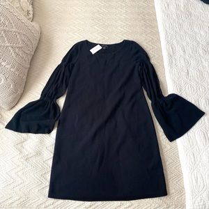 Ann Taylor Black Knit Sweater Dress With Bell Sleeves Size XS